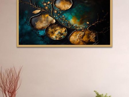 Beautiful Fluid Canvas Wall Art Painting With Frame Sale