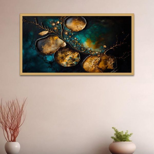 Beautiful Fluid Canvas Wall Art Painting With Frame Sale