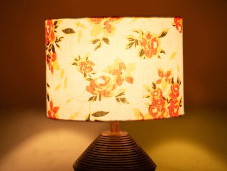 Vibrant Cotton Table Lamp with Wood Natural Base | 7 x 12 inches Online