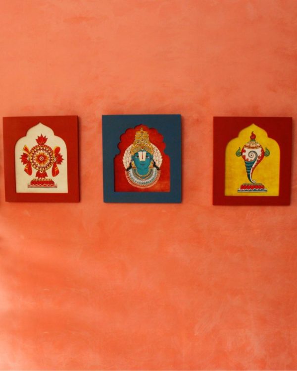 Traditional InDiyan Art Vishnu Avatar Ethnic Wall Arts | Set Of 3 on Sale