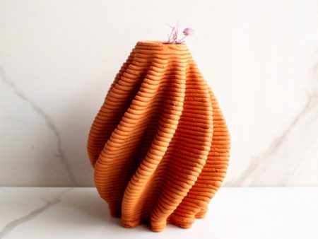 Terracotta Brown and Twisted Flower Vase Hot on Sale