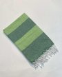 Hammam Green Beach Fouta Multipurpose Cotton Bath Towel With Fringes | 59.8 X 29.9 inches Hot on Sale