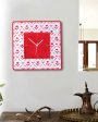 Modern Artistic Red Monochrome Roses MDF Wall Clock For Cheap