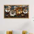 Elegant 3D Art Golden Floral Canvas Wall Painting Supply