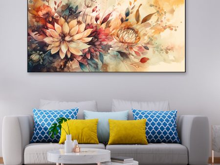 Elegant Flower Canvas Wall Painting With Frame For Cheap