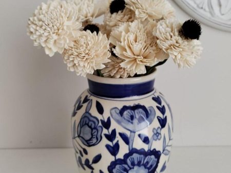 Icy Bunch Sholapith DIY Flower Bunch | Vase Not Included | 15 Flower Heads Online now