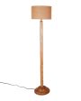 Abstract Jute Drum Shade Floor Lamp with Wooden Base | 12 x 59 Inches Cheap