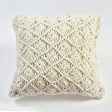 Floral Pattern Macrame Cotton Cushion Cover | 18 x1 8 Inches Discount