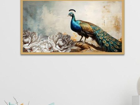 Peacock Canvas Wall Art With Acrylic Frame For Discount