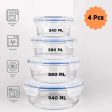 Borosilicate Glass Round Food Storage Container with Air Vent Lid | Pack of 4 Online now