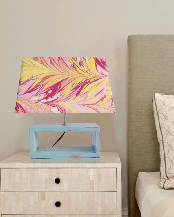 Abstract Marbling Design Wooden Table Lamp Sale