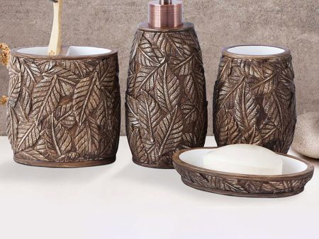 Unique Soap Dispenser, Toothbrush Holder, Soap Dish & Tumbler Bath Set | Set of 4 Pcs on Sale