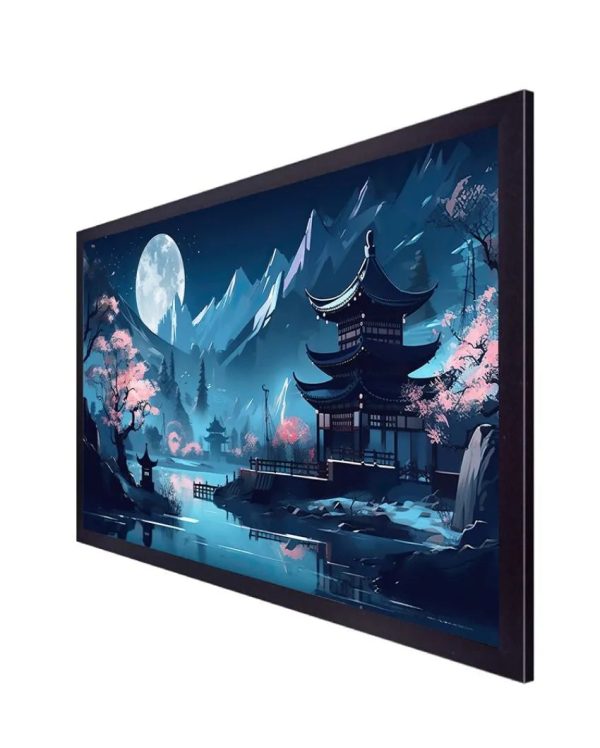 Asian Chinese Pagoda Temple Tower Canvas Floating Frame Online