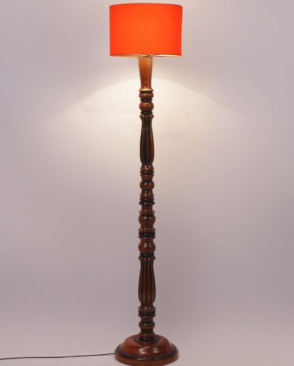 Luxurious Cotton Wooden Floor Lamp | 5 Feet For Cheap