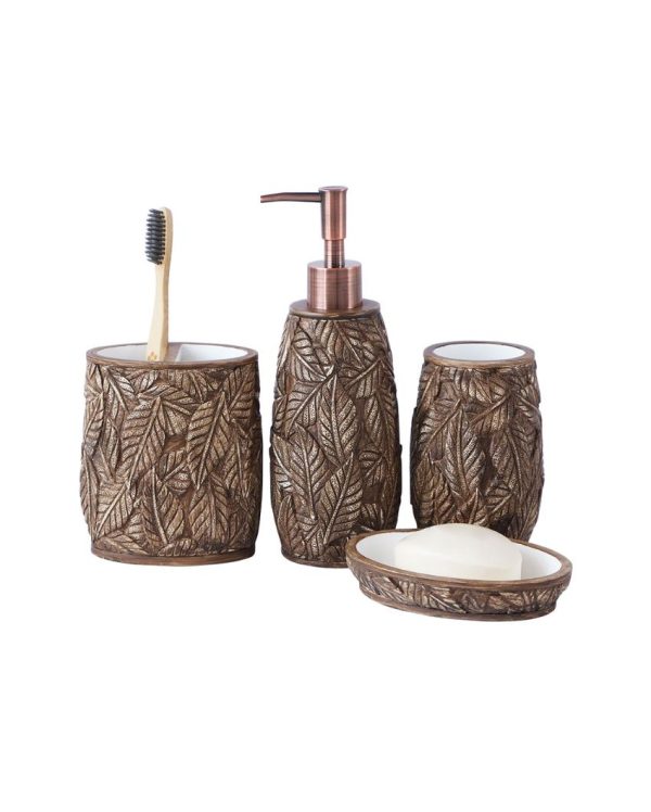 Unique Soap Dispenser, Toothbrush Holder, Soap Dish & Tumbler Bath Set | Set of 4 Pcs on Sale