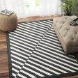 Geometric Hand Tufted Wool Carpet Sleek and Modern | Black | 5 x 8 Feet Discount