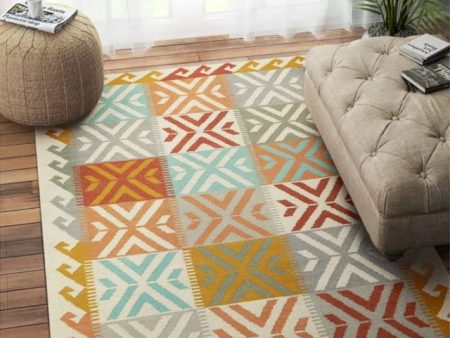 Greek Key Hand Tufted Wool Carpet Classic Patterns | 5 x 8 Feet Supply