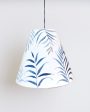 Blue Palm Leaves Cotton Cone Pendant Lamp | Blue For Cheap