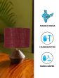 Elegant Maroon Jute Table Lamp with Wood Natural Base | 7 x 12 inches Online now