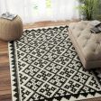 Chevron Hand Tufted Wool Carpet Modern Style | Black  | 5 x 8 Feet For Cheap