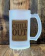 Chill Out Funny Quotes Printed Glass Beer Mug | 470 ml Supply