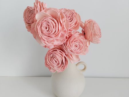 Blush Rose Sholapith DIY Flower Bunch | Vase Not Included | 8 Flower Heads Online now