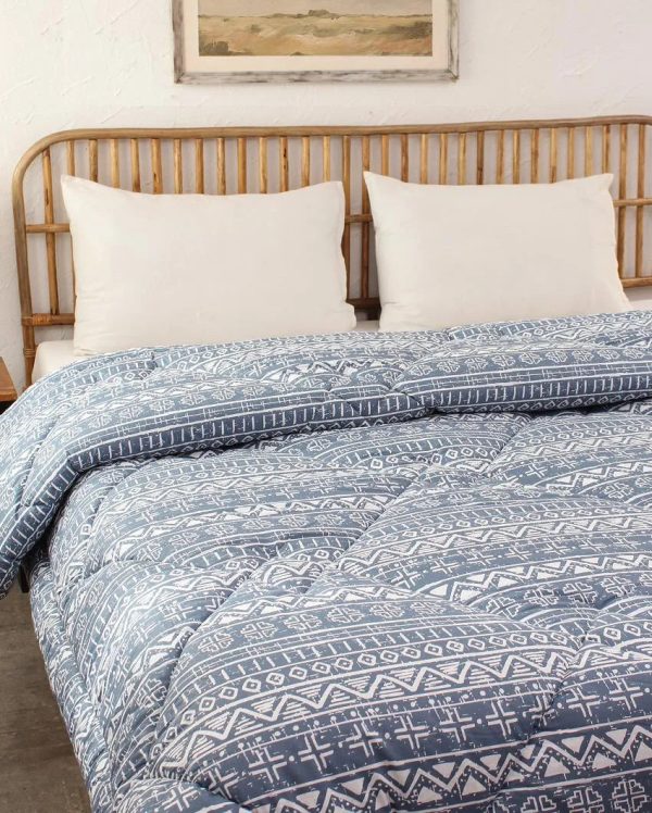 Blue Kullu Patti Cotton Comforter | Single Size | 60 x 90 inches Online now