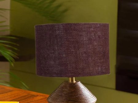 Brown Jute Table Lamp with Wood Natural base | 7x12 inches Cheap