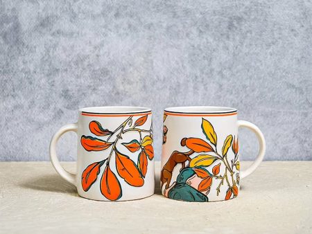 Almiro Tree Ceramic Panther Coffee Mugs | Set of 2 | 260 ml Online