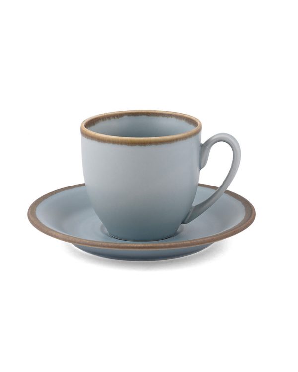 Crackled Matt Finish Porcelain Cups & Saucers | Set of 12 Hot on Sale