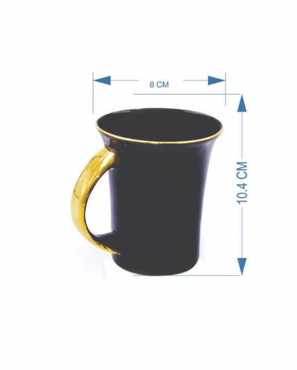 Black Muddy Gold Line Bone China Coffee Mug | 250 ml For Sale