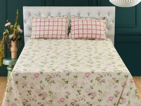 Beautiful Roses Printed Glace Cotton Bedding Set | King Size | 108 X 108 inches Supply