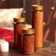 Elegant Wood & Metal Candle Stand | Set of 3 Hot on Sale