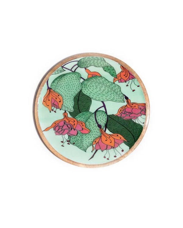 Blooming Green Wooden Wall Plate Fashion