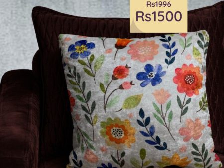 Blooming Dales Velvet Cushion Cover | 16 x 16 inches Discount