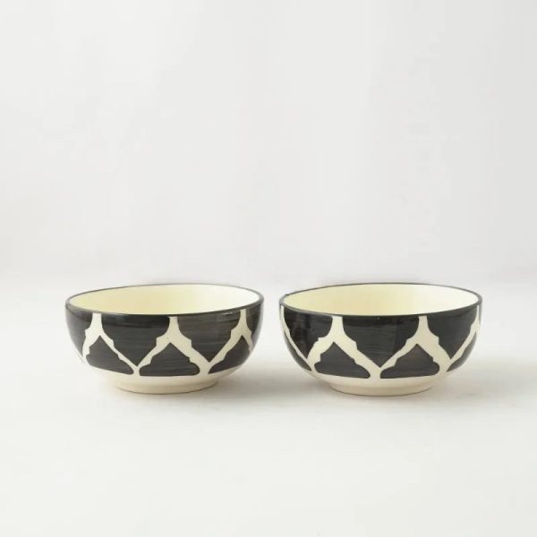 Black Moroccan Ceramic Bowl  | Set of 2 Supply