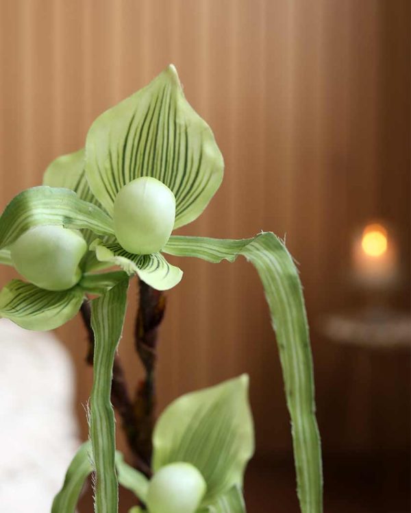 Artificial Paphiopedilum Orchid Flowers | 2.5 feet | Vase Not Included Cheap