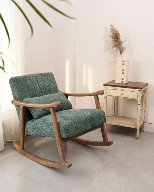 Astra Bouclé Rocking Comfortable Chair | 30 x 25 x 35 inches Sale