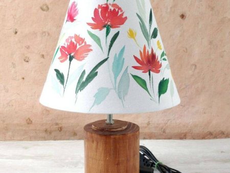 Lillies Shaded Cone Shaped Cotton Table Lamp Online