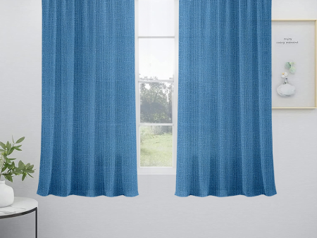 Blue Linen Sheer Curtains | Set of 2 Online