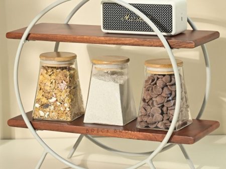 Multi-Purpose Wooden Circular Organizer with Frame | 16 x 14.5 x 6 inches Supply