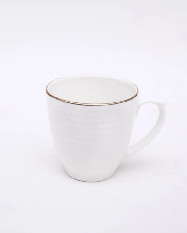 Embose Wave Gold Line Bone China Tea Cups Set | 175 ml | Set of 6 Hot on Sale