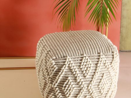 Barfi Macrame Ottomon Cotton Pouf | 18 x 16 inches Cheap