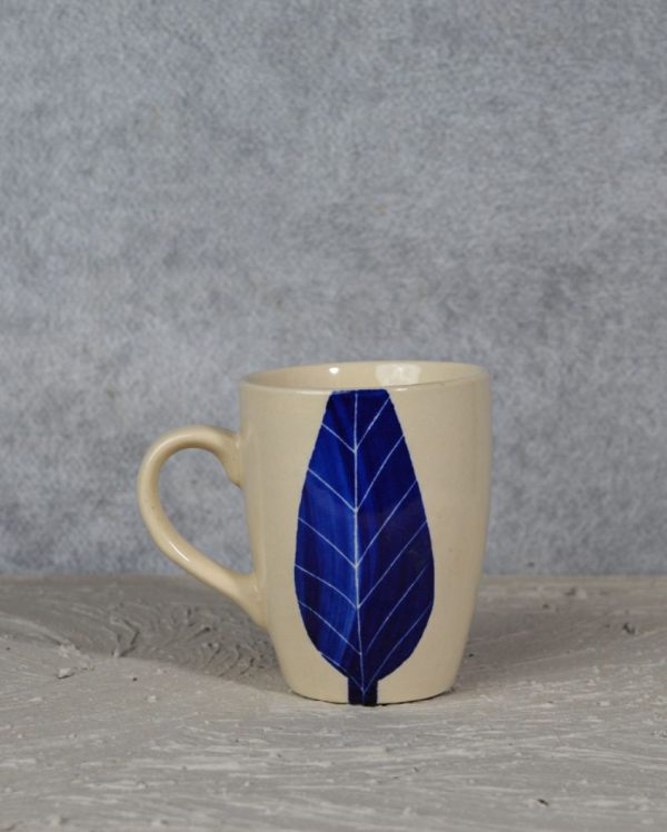 Blue Leaf Coffee Ceramic Mugs | Set of 2 | 260 ml Online