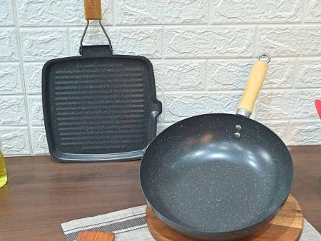 Versio 3 Layer Carbon Steel Non Stick 1 Wok 1 Pancake Pan | Safe For All Cooktops For Discount