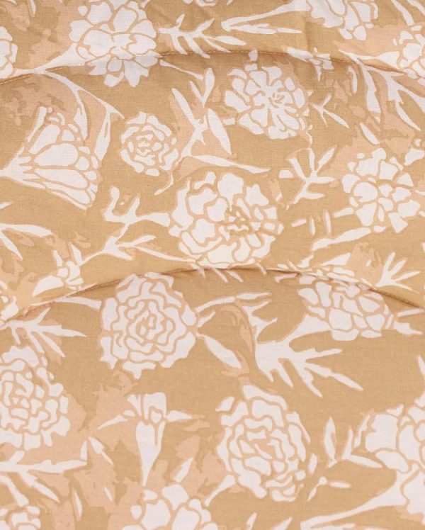 Beige Genda Phool Cotton Comforter | Single Size | 60 x 90 inches on Sale