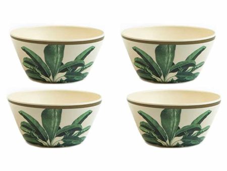 Banana Leaf Biodegradable Dinner Bamboo Bowls | Set Of 4 | 680 ML | 6 x 3 inches Supply