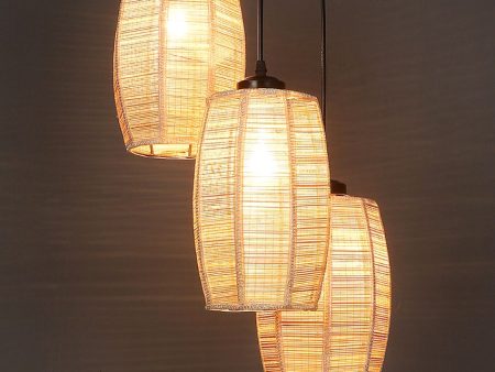 Bamboo Round Dholak Cluster Hanging Lamp Sale