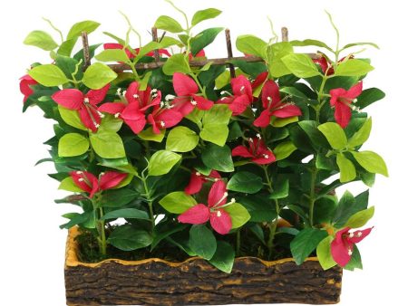 Bougainvillea Artificial Bonsai Plant with Polyurethane Pot | 11 inches Sale