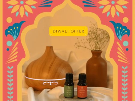 Gift Set | Essential Oils | Ultrasonic diffuser | 3.7 x 2.5 x 2.8 inches Online now